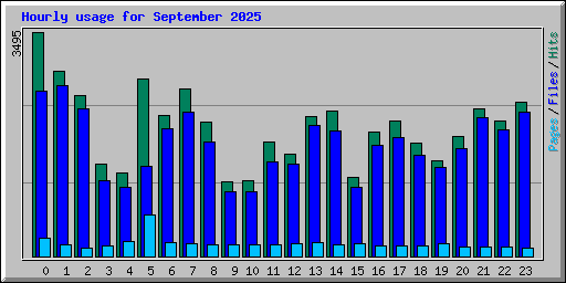 Hourly usage for September 2025